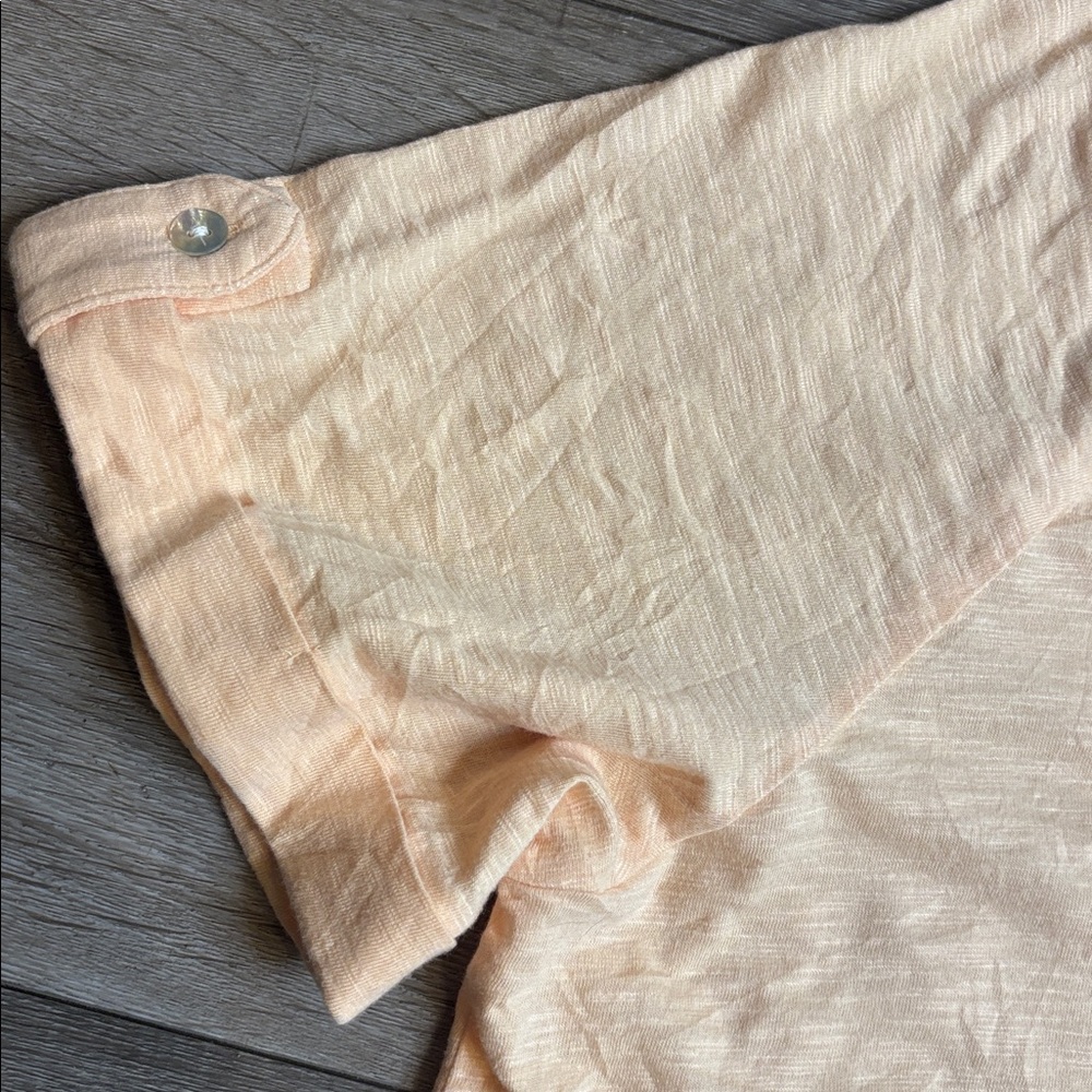 J. Jill Orange Sorbet Button Down Tencel Cotton Shirt - Picture 8 of 11